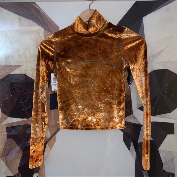 Aritzia Tops - Aritzia Wilfred Free Moon Turtleneck orange velvet